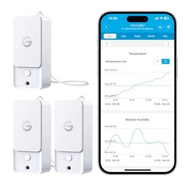 GoveeLife Outdoor Thermometer Hygrometer Subdevice H5107 (3 Pack), Mini Temperature Humidity Sensor with APP Notification Alert, IP 65 Waterproof (WiFi Gateway Not Included)