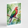 Caroline's Treasures Eclectus Parrot Greeting Cards Pack of 8 Blank