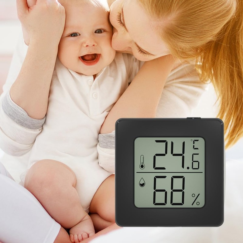 OptiPro Digital Hygrometer with LCD Large Screen, Indoor Thermometer and