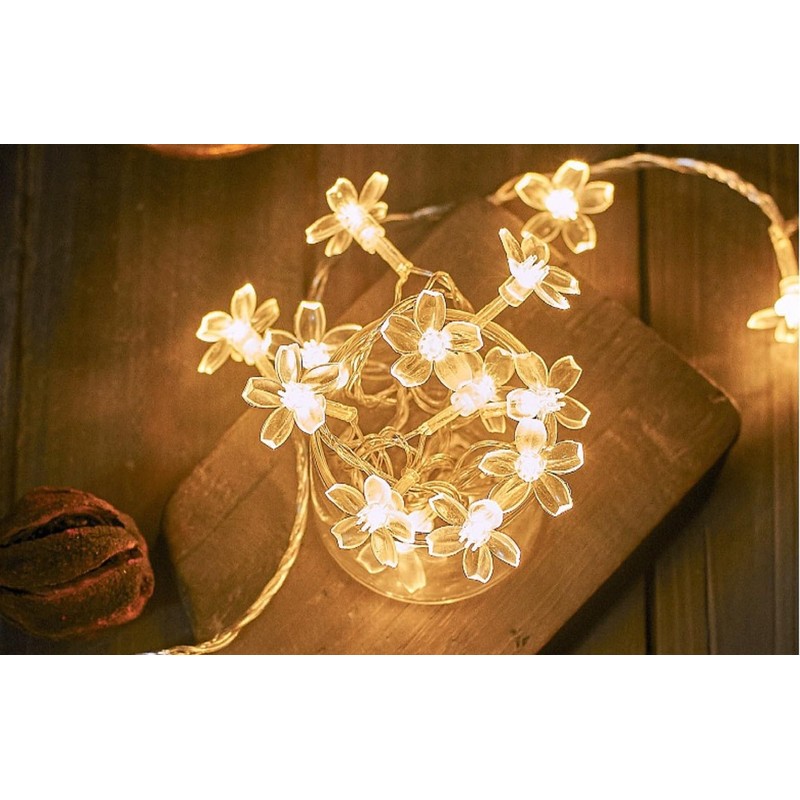 WFGGEH Flower String Lights, 10ft 20 LED USB Powered Cherry