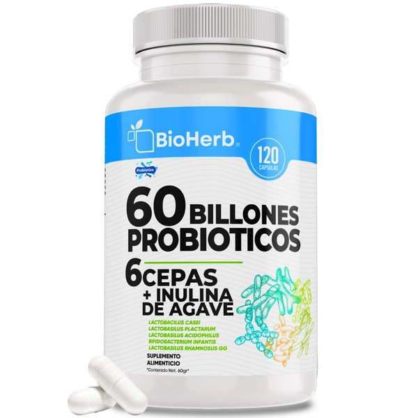 60 Billones de Probioticos + Inulina de Agave - Probioticos