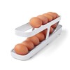 SUBORAWOS Egg Holder for Refrigerator, Automatic Rolling Egg Dispenser, Egg
