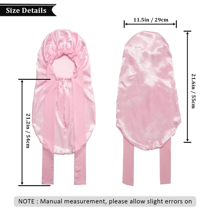 AWAYTR Long Toddler Silk Bonnet for Sleeping Elastic Satin Bonnets