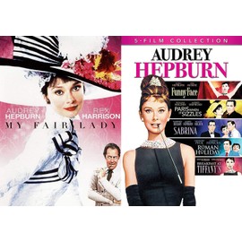 Lady Hepburn Movie Collection Audrey Sabrina + Paris When it Sizzles & Roman Holiday / Breakfast at Tiffany's / Funny Face + My Fair Lady Musical 6 Movie Romantic Classic Bundle Set