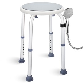 pxsulliao Foldable Adjustable Swivel Bath Seat, Bathroom Bathtub Shower Chair Stool for Elderly and Disabled, Seniors Tub Transfer Bench for Inside Shower (Grey, Basic Version)