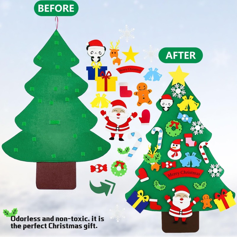 Felt Christmas Tree, 100 cm High Felt Christmas Tree Set