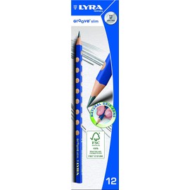 LYRA Groove Slim Wooden HB Graphite Pencils, 12 Pieces, Easy Grip, Schoolpack, Ideal for Young Children and Primary Schools