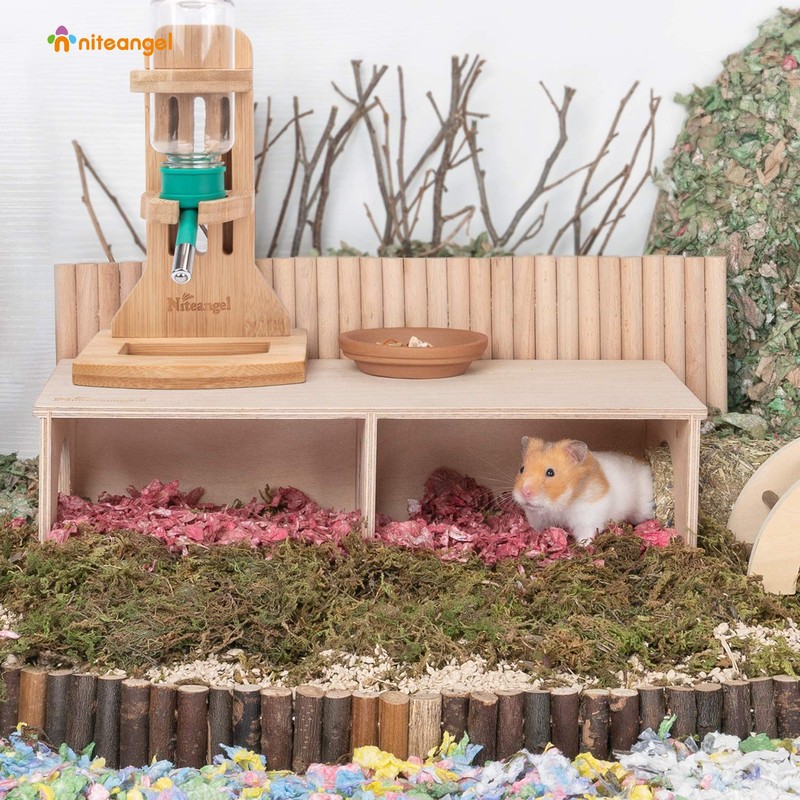 Niteangel Hamster Secret Peep Shed 2-Chamber Hideout & Tunnel Exploring