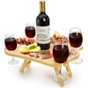 Yesland Portable Picnic Table, Foldable Champagne Picnic Snack Tray, Collapsible