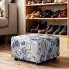 Cugasmaru Blue Flower Ottoman Cover Rectangular Stretch Footrest Stool Cover