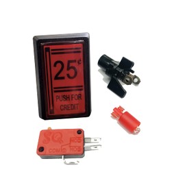 25 Cent Red Push for Credit Arcade LED Button for Arcade Machine