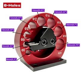 Garosa Dowel Maker Jig Kit Dowel Cutter 8 Holes Adjustable Rounding Device Wooden Rod Rounding Auxiliary Tool Incisive Dowel Maker Kit for Woodworking Cork Production