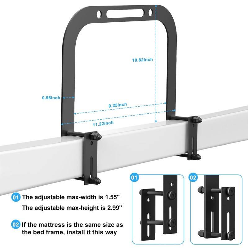 YUOROS Extra Tall Mattress Slide Stopper Holder Gripper Retainer Bar