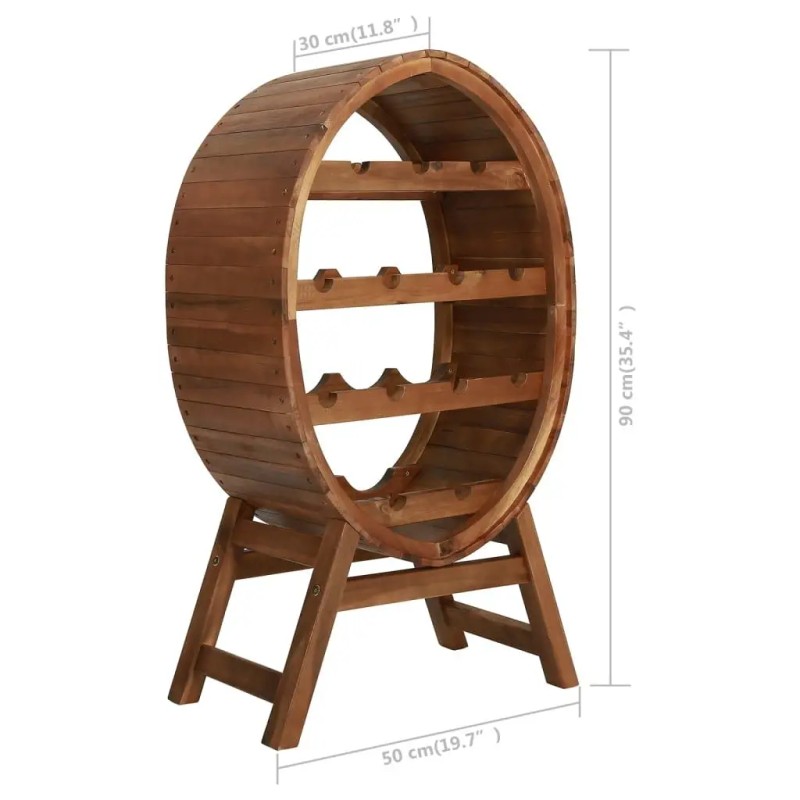Solid Acacia Wood Wine Rack 13 Bottle Capacity Display Stand