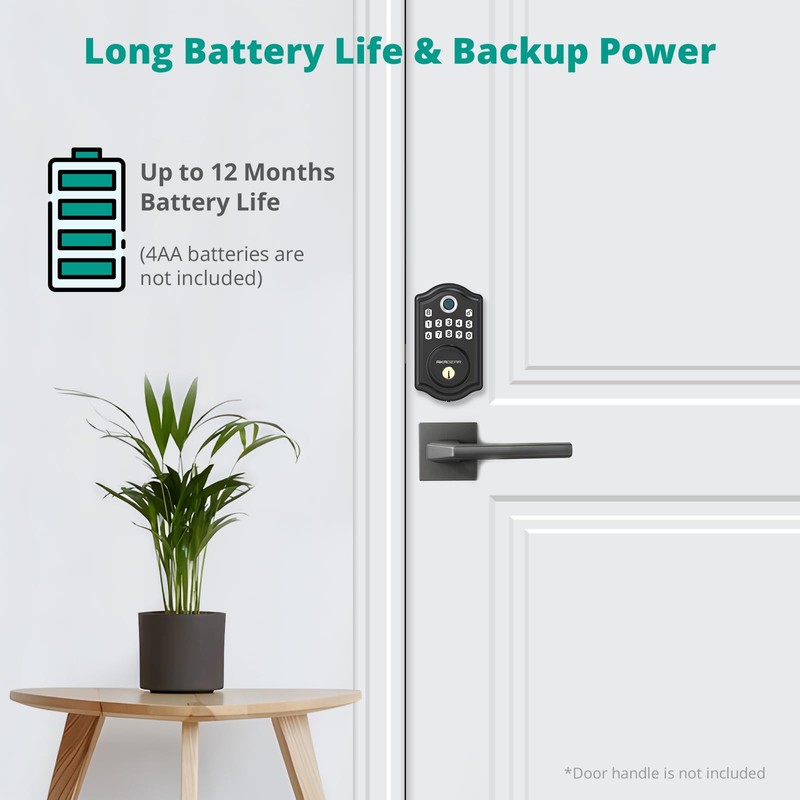 AkaGear Keyless Entry Door Lock with APP Control - Fingerprint