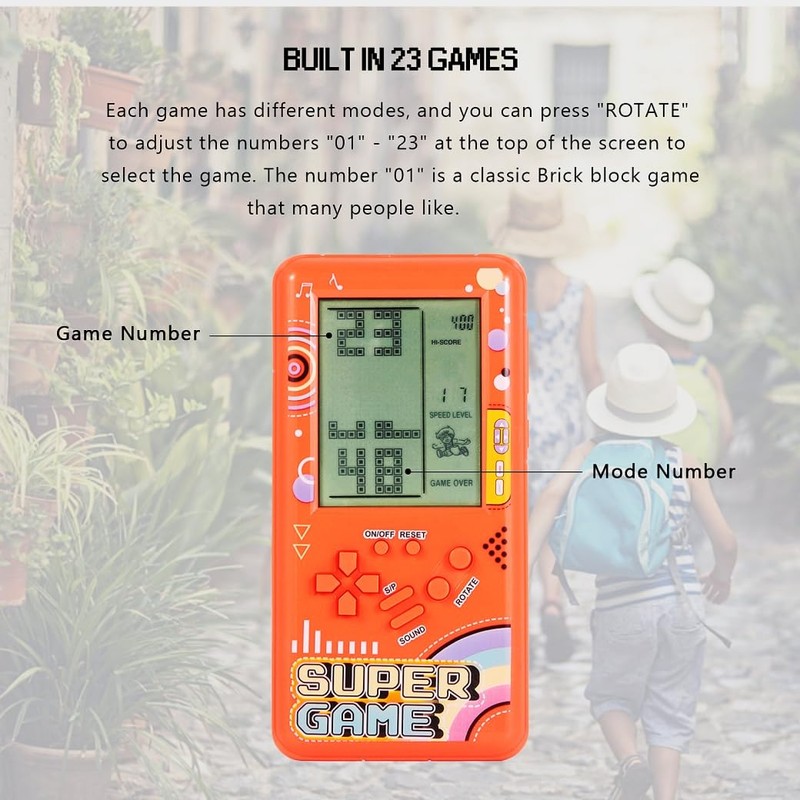 CZT Large Screen Block Game Console with 23 Games x