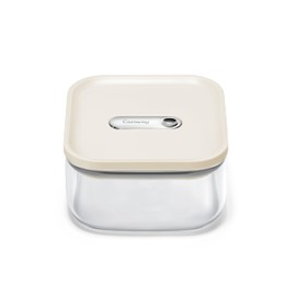 Caraway 1qt Glass Airtight Food Storage Container with Lid – Non-Toxic, BPA-Free Kitchen Storage Container – Stackable, Space-Saving Airtight Container for Dry Goods and More - Cream