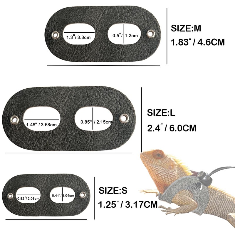 Bearded Dragon Portable Carrier with Leather Harness and Leash Set,Small