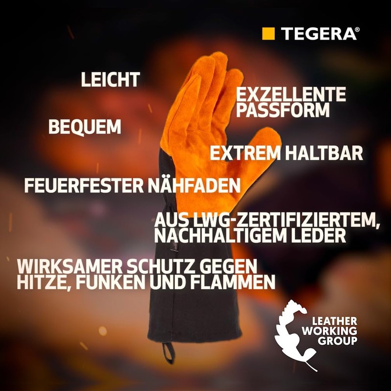 Tegera 227 BBQ King - Grillhandschuh Aus Hochwertigem Hitzebeständigem Leder