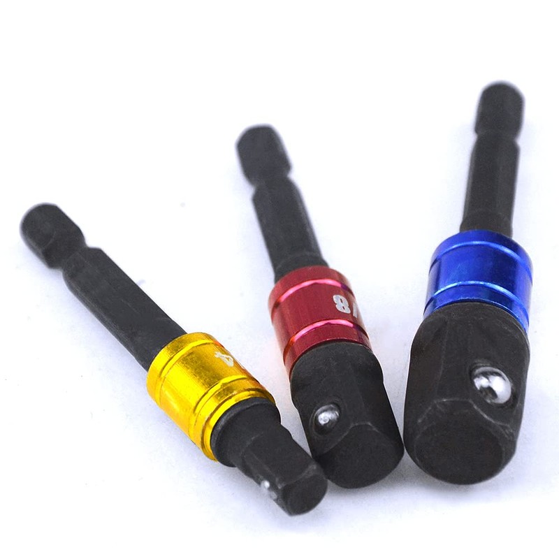 BGTXINGI 6Pcs 2Set Impact Grade Socket Adapter Socket Hex Shank