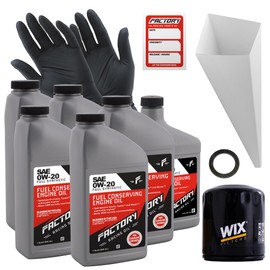 Factory Racing Parts Oil Change Kit Compatible with Mazda 3 2.5L 2010-2013, 5 2.5L 2012-2017, 6 2.5L 2009-2013, CX-5 2.2L 2019 0W-20 Full Synthetic Oil - 5.5 Quarts