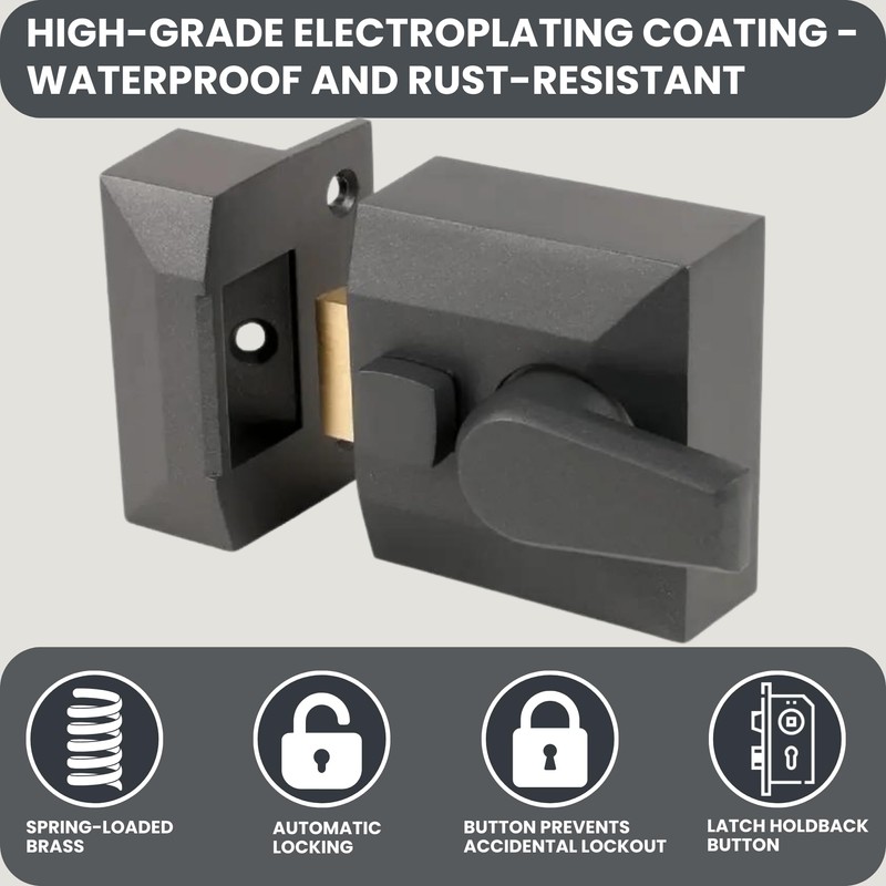 Double Locking Night Latch Narrow, Deadlock Yale Type Cylinder (1206GV)