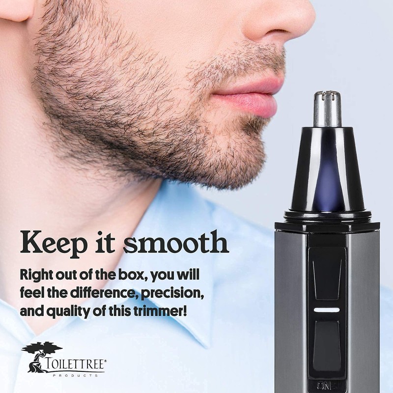 ToiletTree Products Nose Hair Trimmer with LED Light - Stainless