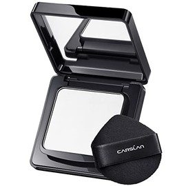 CARSLAN Base de maquillaje en polvo compacto con control de aceite para rostro, resistente al agua, de larga duración durante 24 horas, sin brillo, sin poros, suave, 01 translúcido para piel seca (