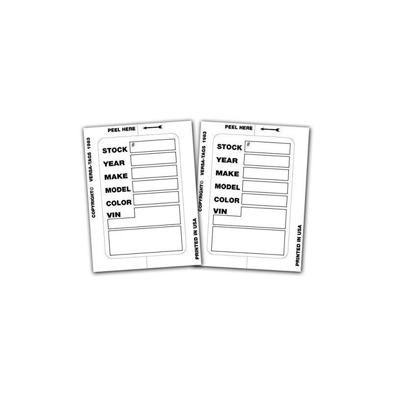 2-Pack of 100 Kleer-Bak Stock Stickers - White - Genuine