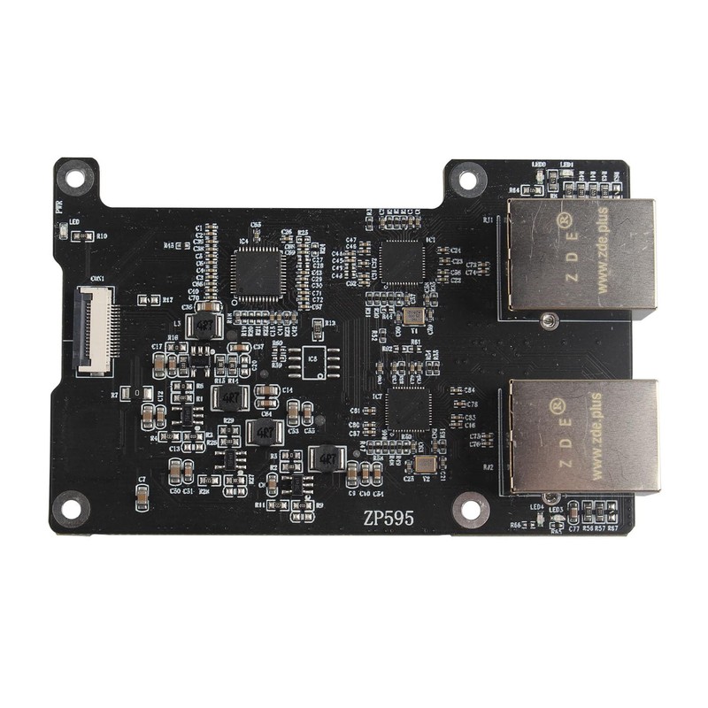ZDE ZP595 PCIe to Dual 2.5G Ethernet Port HAT Expansion