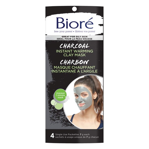 Bioré® Self Heating One Minute Mask, with Natural Charcoal, for