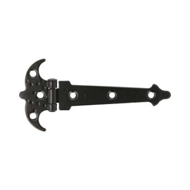 Amig - Verstärktes Scharnier | Zwei Flügel | Schwarz | Gepunkteter Stahl | Stil: Rustikal | Schmiede für glatte Klapptüren | Außen- und Innentüren sowie Schränke | Maße: 120 mm