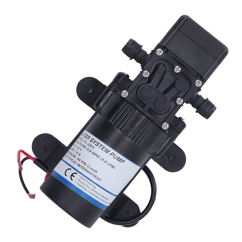 Water Pump 0.8GPM DC 12V 1.8A 55PSI Self Priming Pump