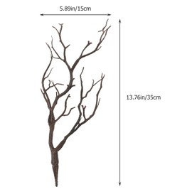LIFKOME Artificial Antler Dried Tree Branches 13.76'' Art Witch Antler Branch Decorative Plant Twigs Plastic Dry Branches Decor for Wedding Christmas Party Home Supplies Brown 4pcs