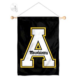 College Flags & Banners Co. Appalachian State Mountaineers Black Banner for Windows Doors and Walls