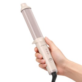 Mini Travel Curling Iron 1.25 inch Oval，Dual Voltage 110-240V, 20s Fast Heating, 3 Temps 360/400/430°F，1 ¼-Inch Barrel Creates Frizz-Free Loose Curls for Short to Medium Hair, Pink