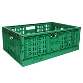 TEJAL 23.63 x 15.74 x 8.85 Collapsible Storage Bin-Green (1PK- 45 Ltr.) Foldable Plastic Solid Stackable Wall Baskets/Box- Organizer, Moving, Utility