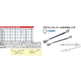 Kyoto Tool (KTC) Profit Tool Glasses Wrench 0.7 inches (19 mm) M3019
