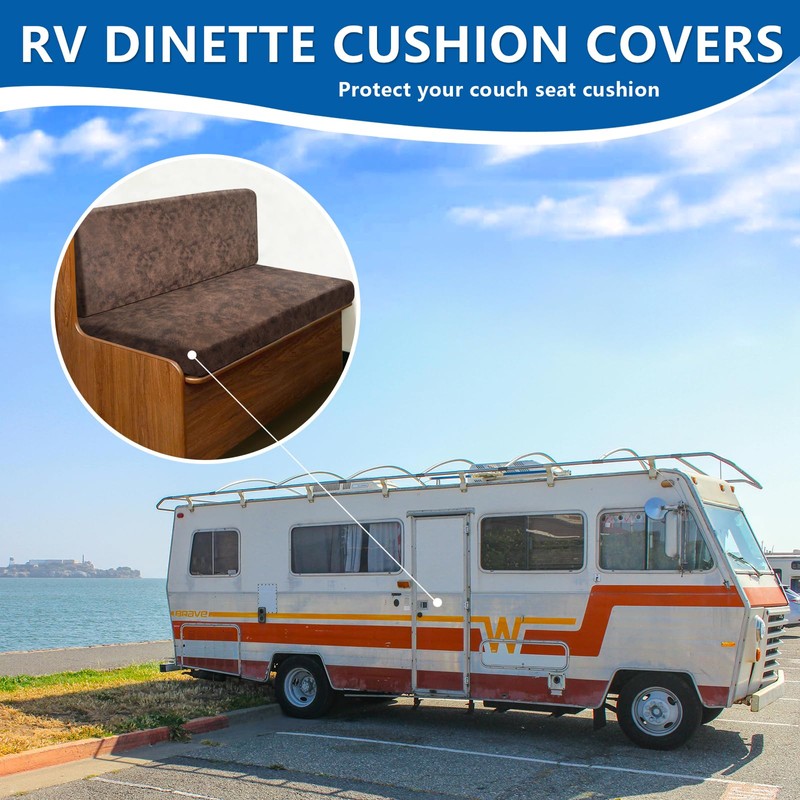 ANARACHON Leather Look RV Camper Dinette Cushion Covers, Washable RV