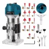 Burkey Router Madera Recortadora Rebajadora 800w 15 Brocas Carburo