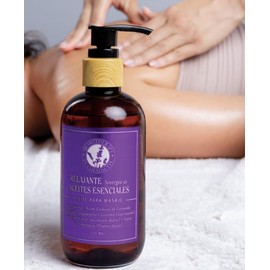 Aceite para Masaje Relajante, Sinergia de Aceites Esenciales, Lavanda, Geranio y Naranja, 250 ml