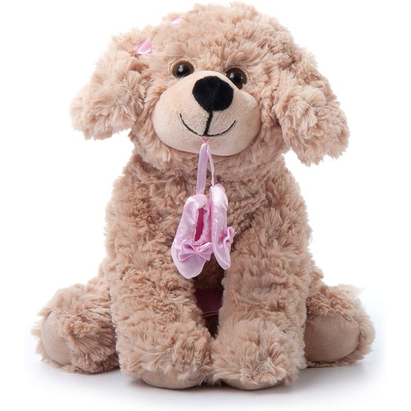 The Petting Zoo Ballerina Scruffy Dog Stuffed Animal, Gifts for Kids, Caramel Brown Dog Plush Toy, 10 Inches