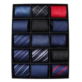 MEIANJU Mens Zipper Ties, Mens Zipper Ties 15pcs Neckties for Men, Silky Zip Up Ties, Men's Pretied Ties Set