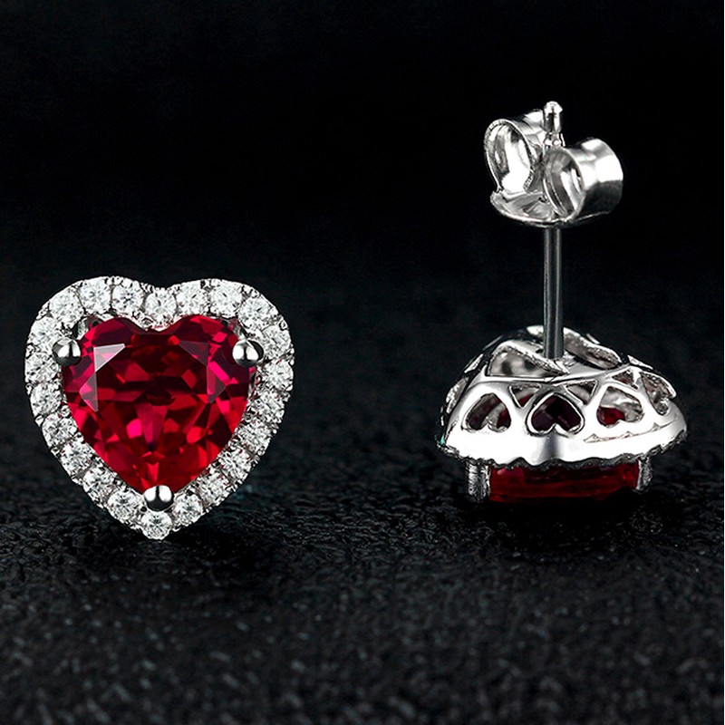 Navachi 925 Sterling Silver 18k White Gold Plated 4.5ct Heart