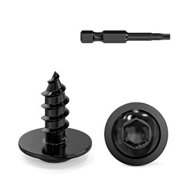 Valorada 50Pcs 3.9 x 10mm Wood Screws Truss Head Stainelss Steel 304 Black Self Tapping Screws for Metal