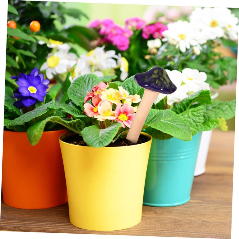 Kisangel Elegant Mini Mushroom Statues 4pc Set Ceramic Mushroom Decor