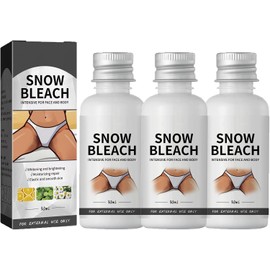 3 Piezas Snow Bleach Cream, Dark Skin Bleaching Cream para Aclarar la Piel de Las Zonas, íntimas Crema Correctora de Manchas Oscuras, íntimas Iluminadora para el Rostro y el Cuerpo