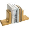 MyGift Modern Gold Concrete Office Bookshelf Decor Bookends for Heavy