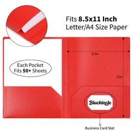 Folders with Pockets, 2 Pocket Plastic Folder with Pockets for School Colored File Folder for Documents Letter Size with Business Card Slot Back to School Teacher Supplies(6 Pack Rainbow Colors)