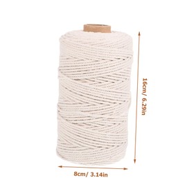 Tofficu 1roll Natural Cotton Rope Thick Decorative Crafting Cord for DIY Projects Roll for Wrapping Home Decor and Holiday Decorations for Arts and Crafts Beading and More